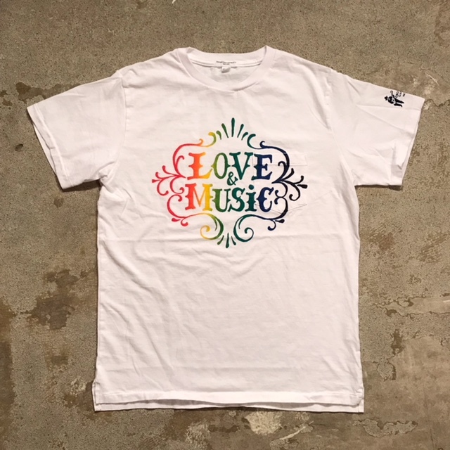 EG×SUNRISE MARKET別注T-Shirt"LOVE&MUSIC/White" - 画像1枚目