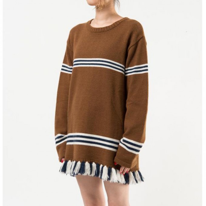 SON OF THE CHEESE [サノバチーズ]RUG SWETER BROWN ラグニット - アQ