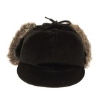 COMESANDGOES / VELVET CORDUROY EARFUR CAP BLACK 2