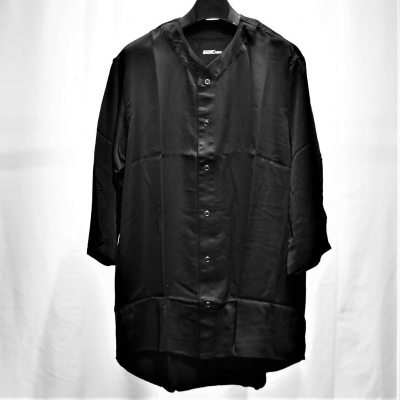 7分袖ロングシャツ    黒 - 画像1枚目