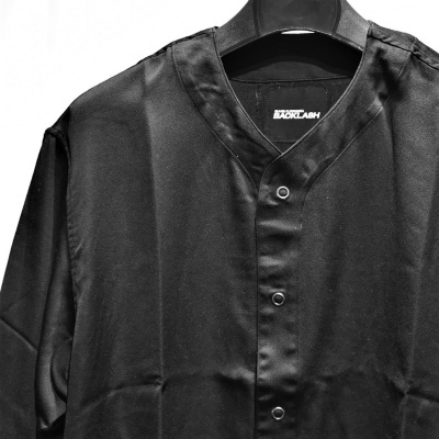 7分袖ロングシャツ    黒 - 画像2枚目