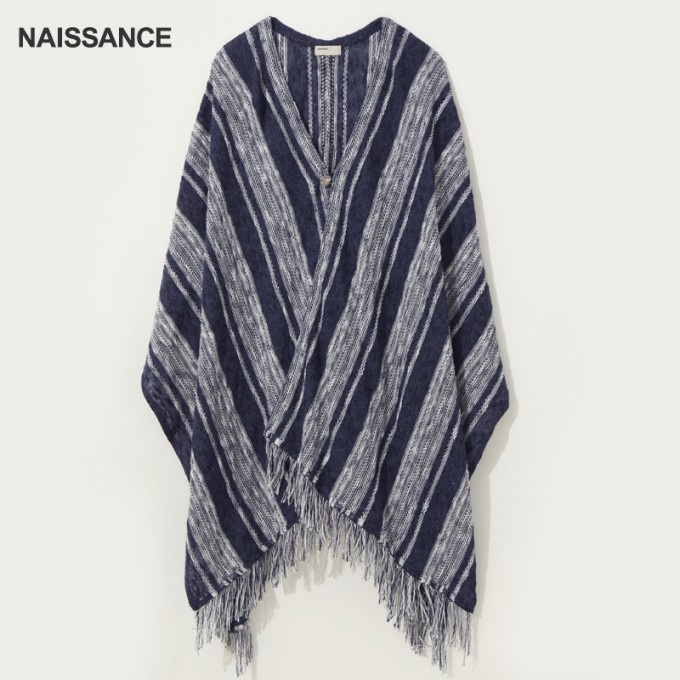 NAISSANCE Striped Knit Shawl - 画像2枚目