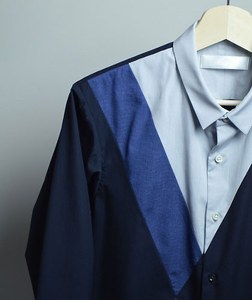 ETHOSENS 菱形切り替えシャツ