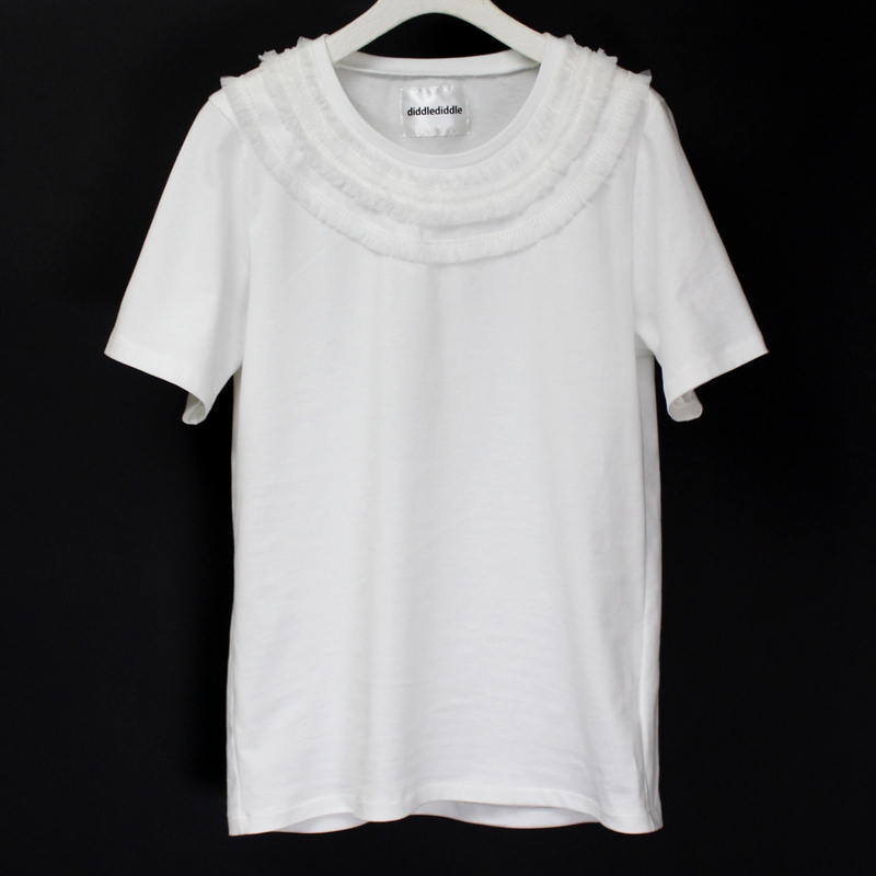 NECK LACE T-SHIRTS / 11 WHITE 1