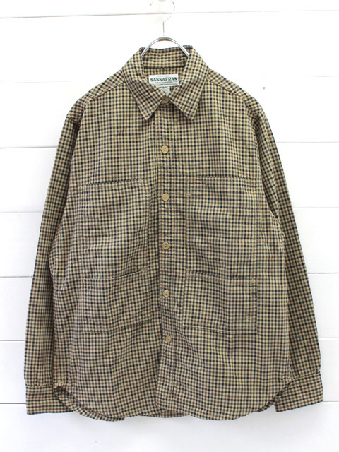 SASSAFRAS(ササフラス) LEAF PRUNER HALF GUN CLUB CHECK / BEIGE 1