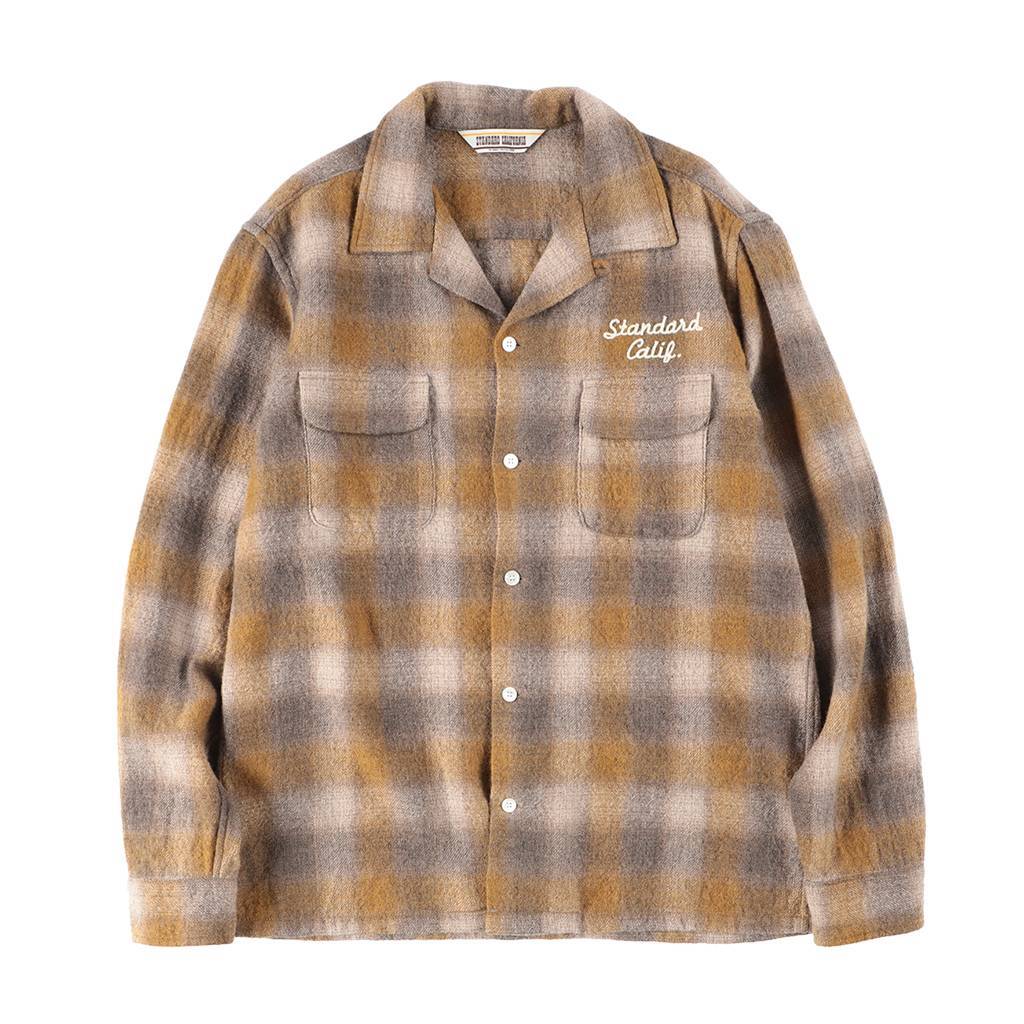 STANDARD CALIFORNIA (スタンダード カリフォルニア)｜Wool Check Shirt BROWN 1