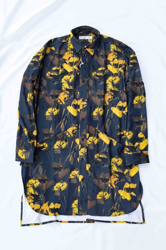 flower pattern long shirt 1