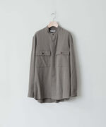 【22aw ATTACHMENT / アタッチメント】WOOL GABARDINE BAND COLLAR L/S SHIRT 1