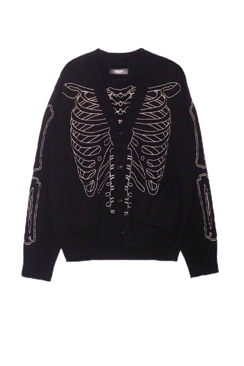 Skeleton Intarsia Cardigan - 画像1枚目