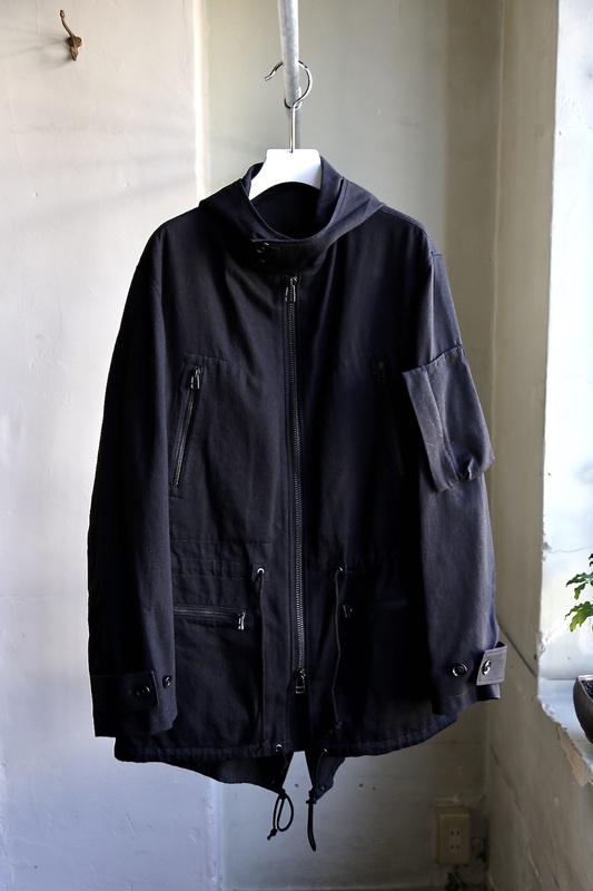 Y's BANG ON! Military hooded-Coat Black denim発売 1
