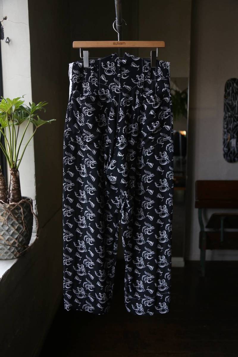 sulvam サルバム Reversible side chapter pants(SN-P08-200)BLACK×WHITE発売 - 画像4枚目