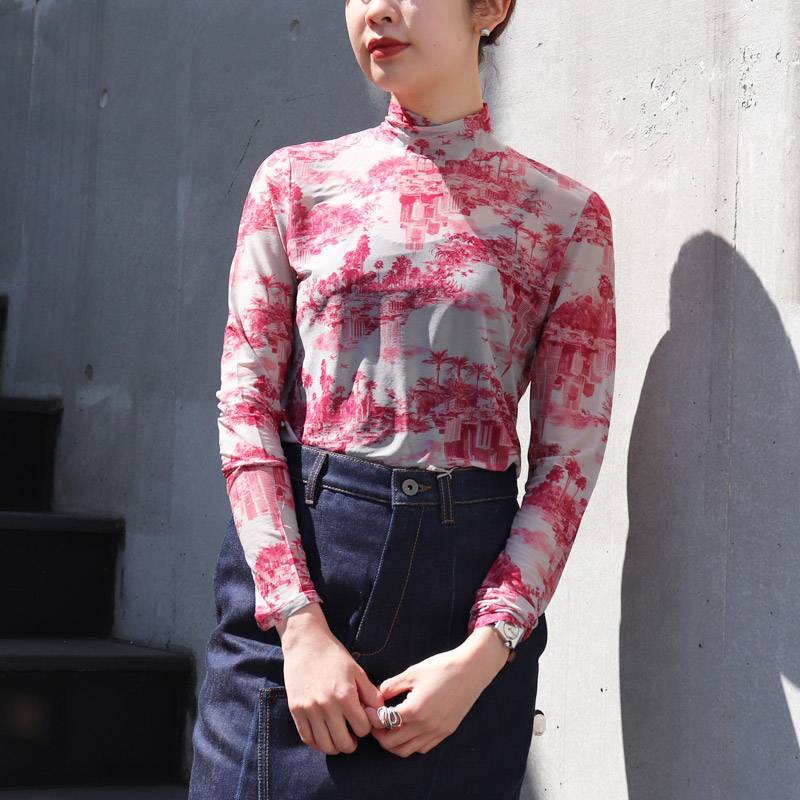 beautiful people / bp forest wallpaper jersey high neck top