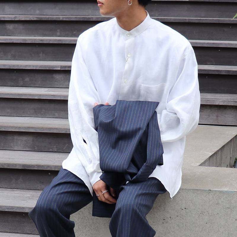 MARKAWARE  COMFORT FIT BAND COLLAR SHIRT