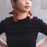 FUMIE TANAKA / FT leather Flower earring 2
