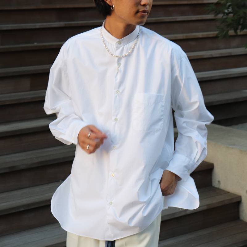 MARKAWARE / MA COMFORT FIT BAND COLLAR SHIRT - コウズ リック クロ