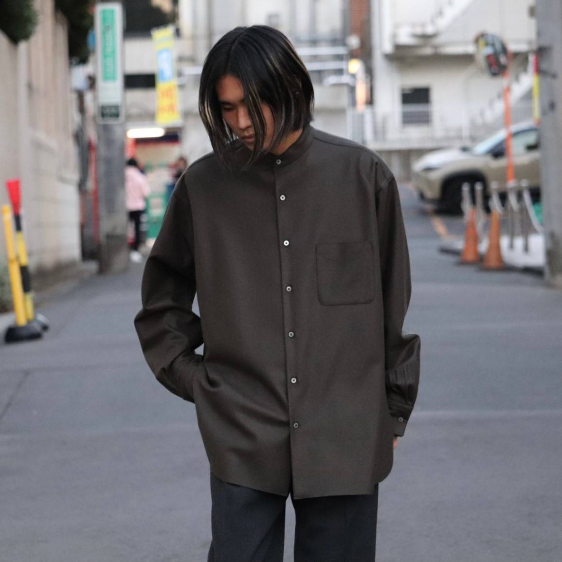 MARKAWARE / MA COMFORT FIT BAND COLLAR SHIRT
