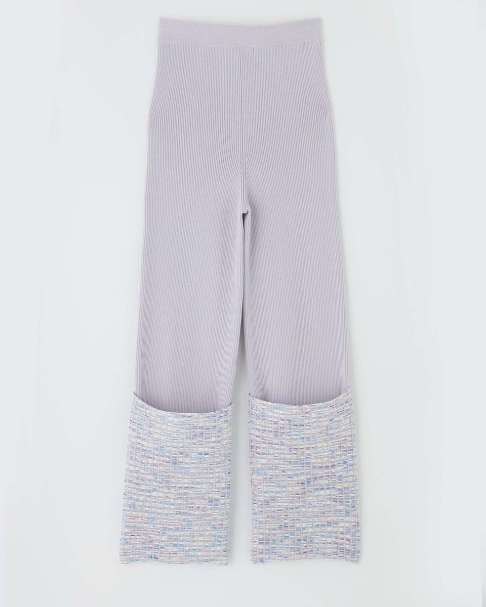 TAN / TAN PAINTED YARN CUFF RIB PANTS 2