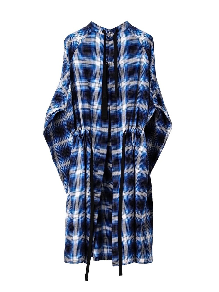 TAKAHIROMIYASHITATheSoloist medical gown shirt -blue ombre check - 画像2枚目
