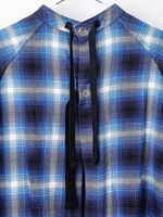 TAKAHIROMIYASHITATheSoloist medical gown shirt -blue ombre check 5