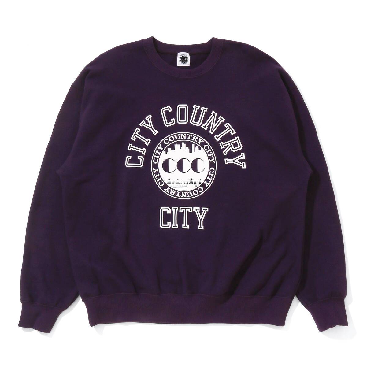 CITY COUNTRY CITY cotton Sweat Shirt College Logo -purple 1