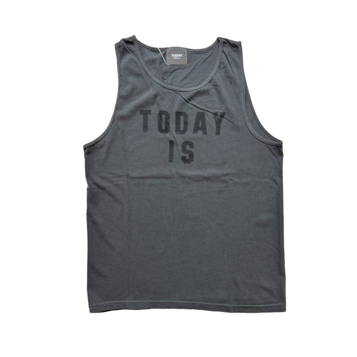 TODAY edition "TODAY IS" Tank Top -black - 画像1枚目