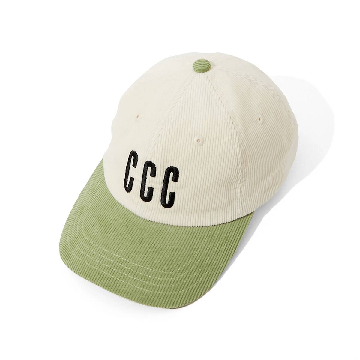 CITY COUNTRY CITY Embroidered Logo Corduroy Cap -ivory/od - 画像1枚目