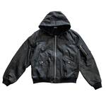 OLDPARK hooded flight jacket leather - フリーストレイン の