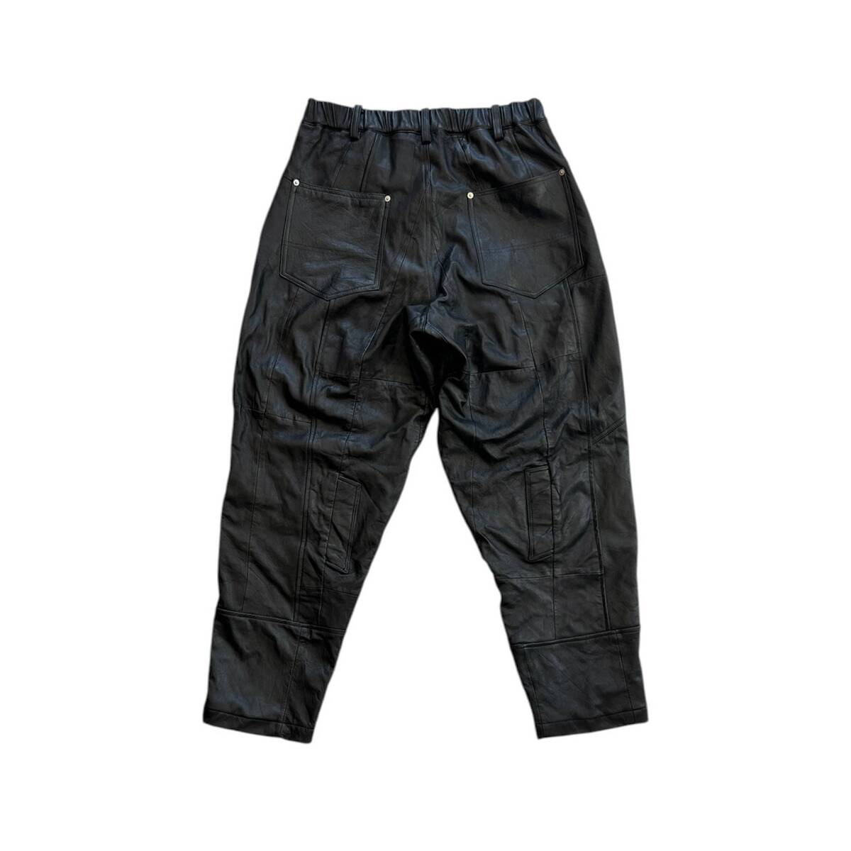 OLDPARK double knee leather pants -M - 画像3枚目