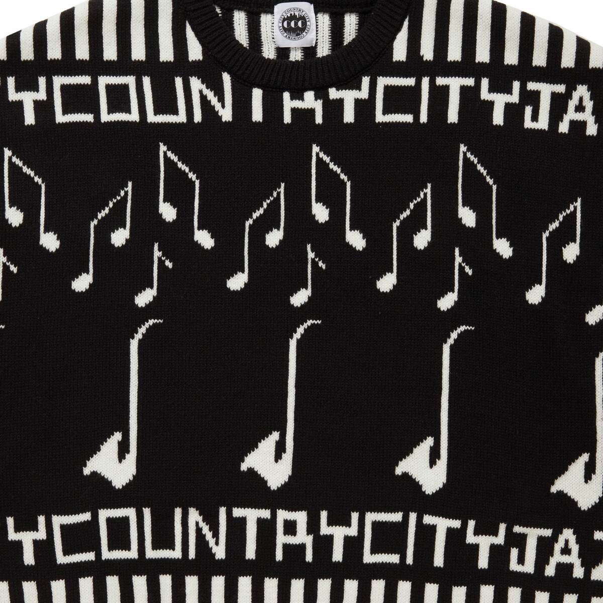 CITY COUNTRY CITY knit sweater CITY COUNTRY JAZZ -black - 画像3枚目