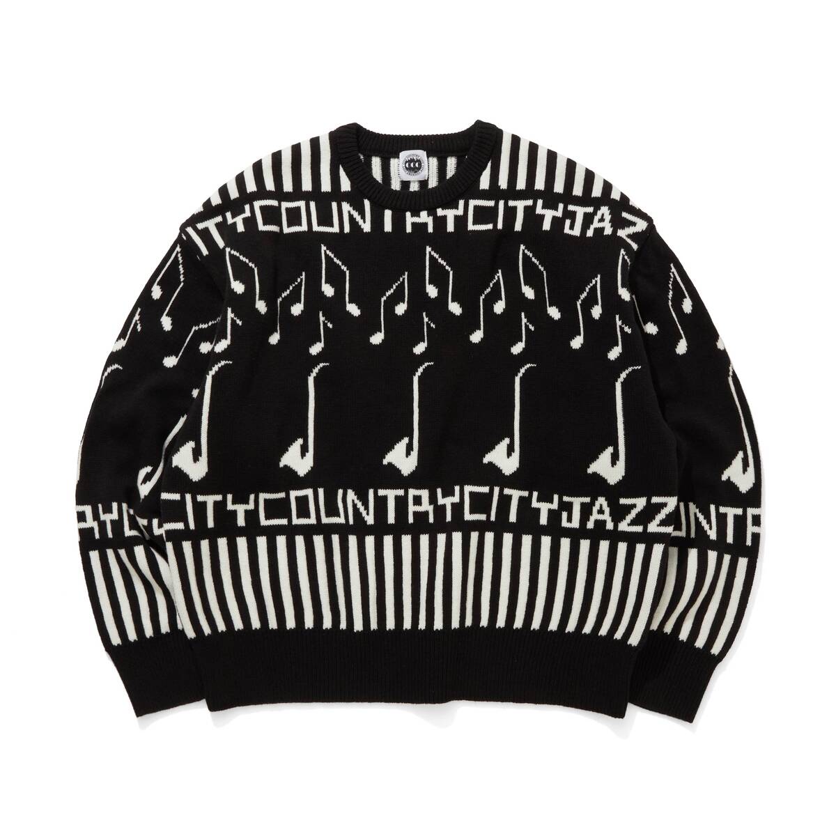 CITY COUNTRY CITY knit sweater CITY COUNTRY JAZZ -black - 画像1枚目