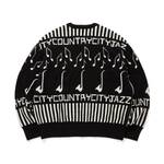 CITY COUNTRY CITY knit sweater CITY COUNTRY JAZZ -black 2