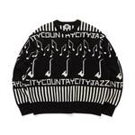 CITY COUNTRY CITY knit sweater CITY COUNTRY JAZZ -black 1