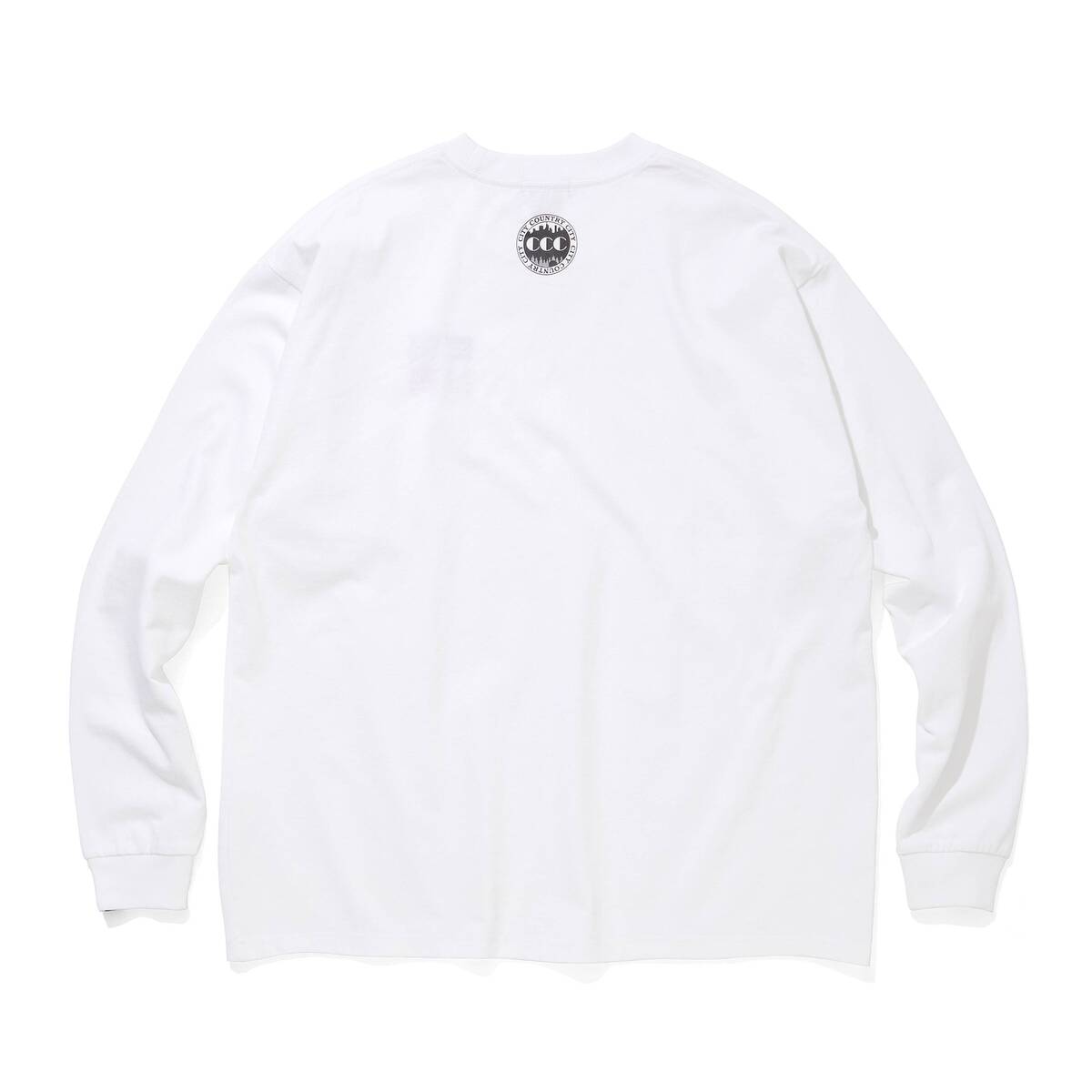 CITY COUNTRY CITY embroidered logo cotton L/S T-shirts cccc -white - 画像3枚目