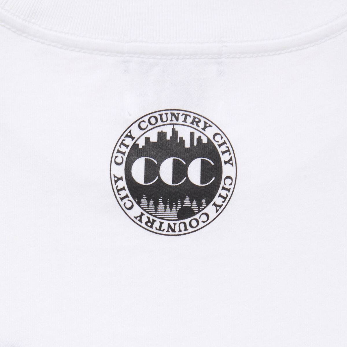 CITY COUNTRY CITY embroidered logo cotton L/S T-shirts cccc -white - 画像4枚目