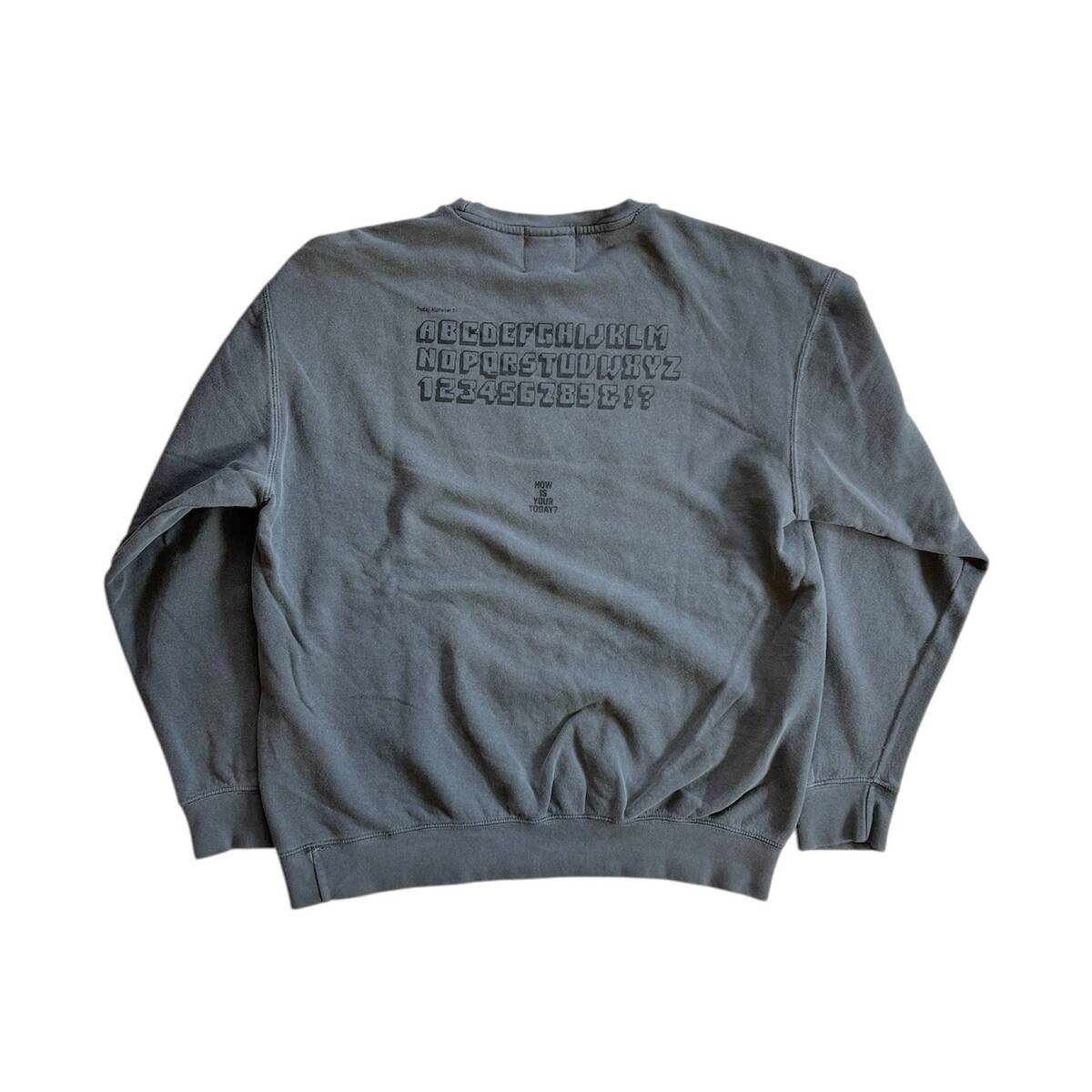 TODAY edition TODAY alphabet #03 crewneck sweat -charcoal - 画像2枚目