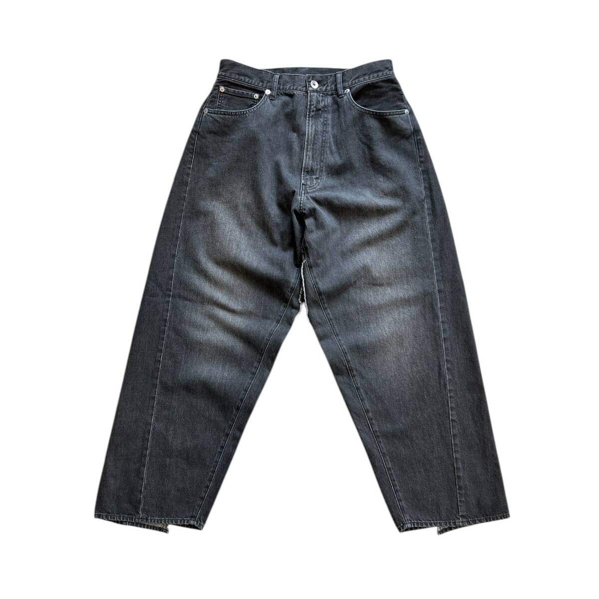 OLDPARK bias jeans fared black - 画像2枚目