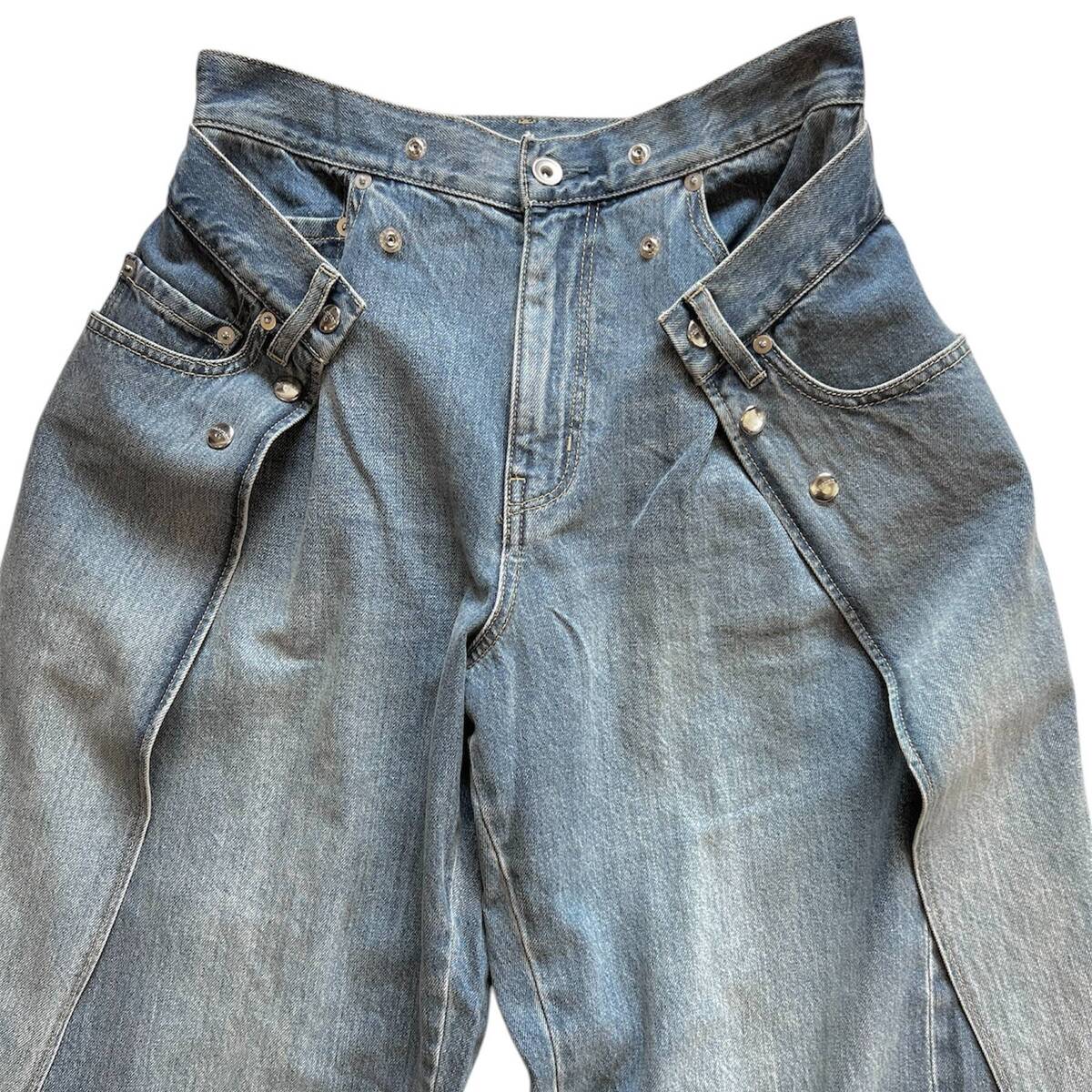 OLDPARK wrap jeans blue - 画像5枚目