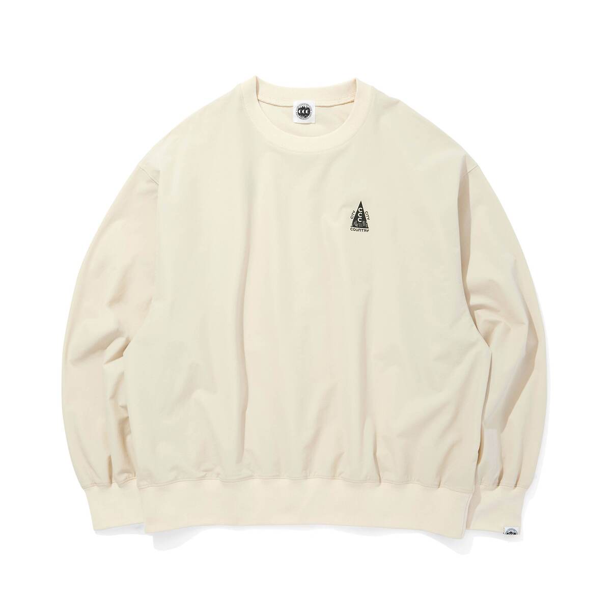 CITY COUNTRY CITY stretch crewneck -cream 1