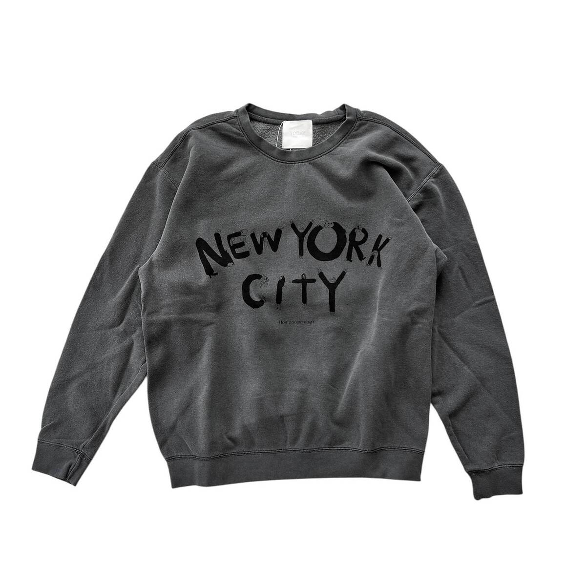 TODAY edition "NYC" crewneck sweat -charcoal 1