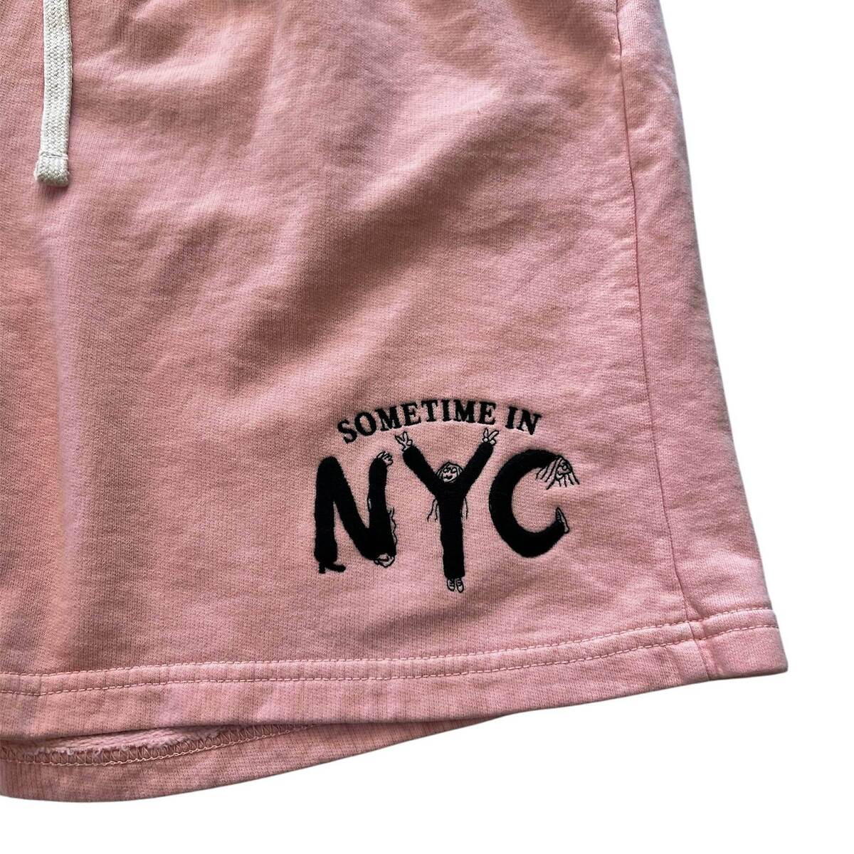 TODAY edition "NYC" sweat shorts -pink - 画像2枚目