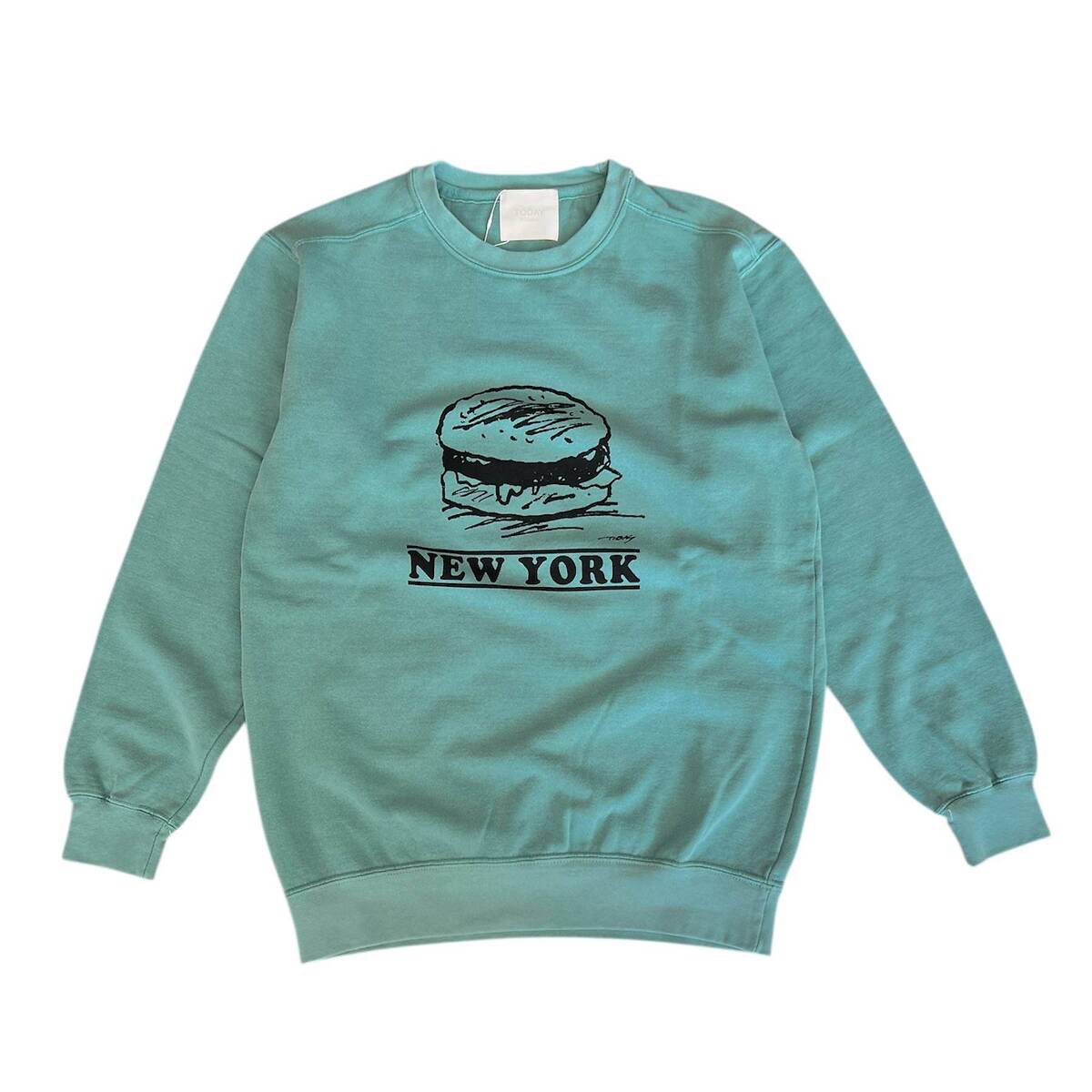 TODAY edition Meal and City #01 crewneck sweat -turquoise 1