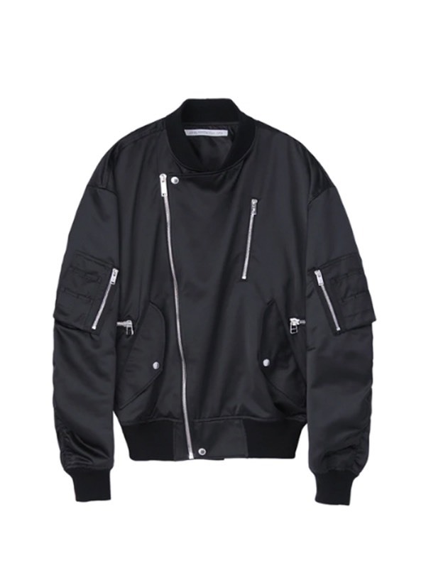 【JOHN LAWRENCE SULLIVAN - ジョンローレンスサリバン】SATIN ZIP BOMBER JACKET / BLACK（ジャケット/ブラック） - 画像3枚目