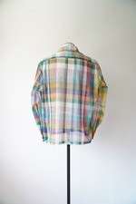 OPEN COLLAR SHEER SHIRTS L/S - Handwoven Madras check (S) 2