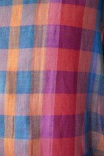 OPEN COLLAR SHEER SHIRTS L/S - Handwoven Madras check(M) 3