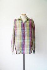 OPEN COLLAR SHEER SHIRTS L/S - Handwoven Madras check(L) 1