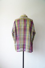 OPEN COLLAR SHEER SHIRTS L/S - Handwoven Madras check(L) 2