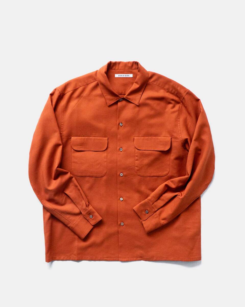 FLAT COLLAR SHIRTS L/S -orange- 1