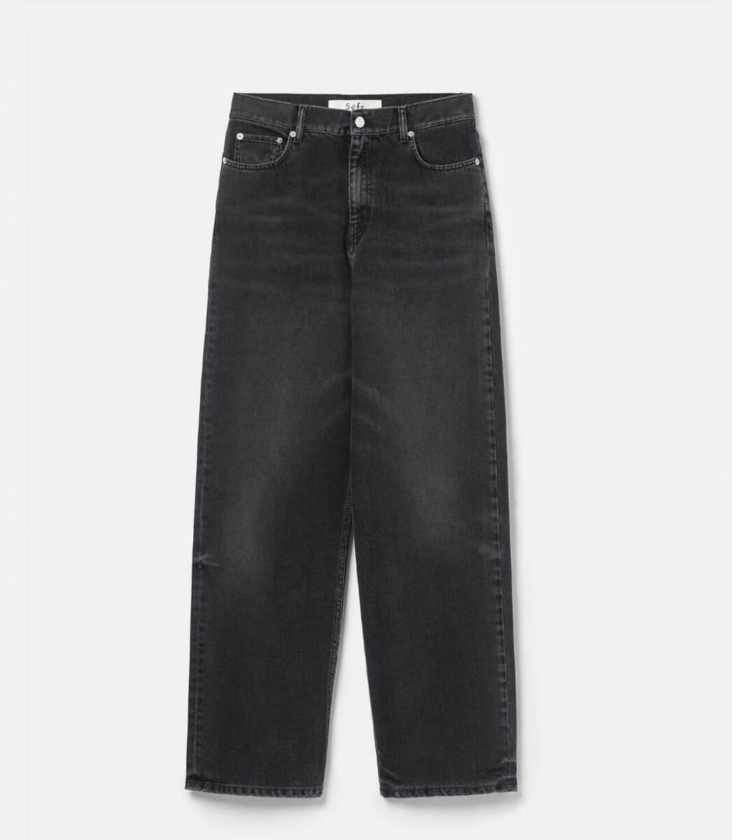 Sefr (セファ) / WIDE CUT JEANS CREASED BLACK WASH 1