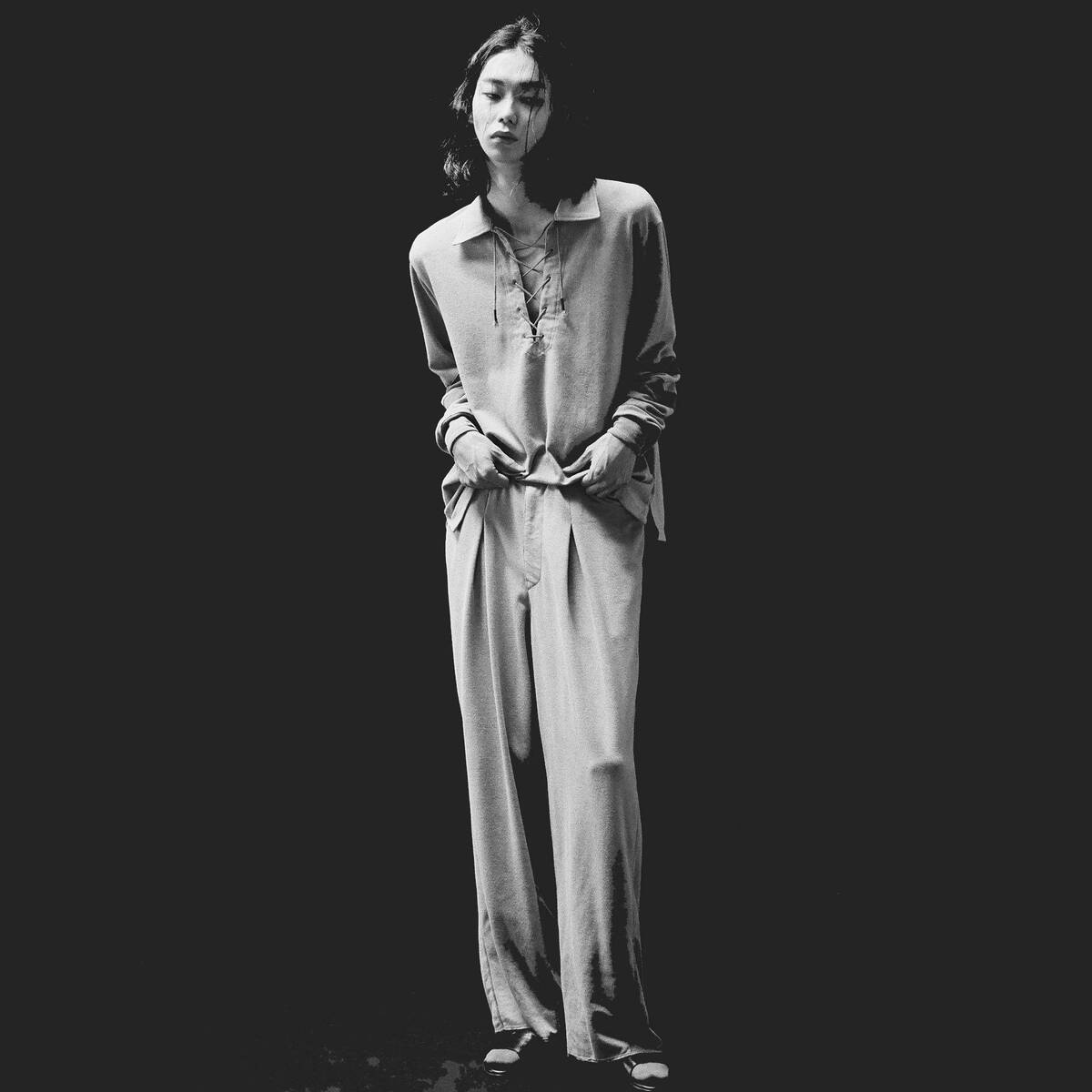 SABY "PIQUE TUCK EASY PANTS - Stone Wash -" ストーンウォッシュ スウェットパンツ - 画像3枚目