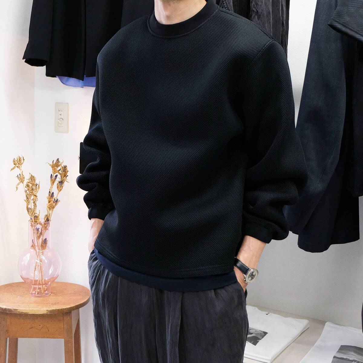 ARTE ANTWERP "MESH SWEAT SHIRT" メッシュ クルーネックスウェット - 画像2枚目